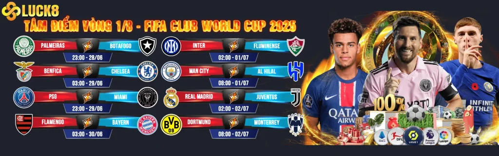 tâm điểm vòng 1/8 - fifa world cup 2025